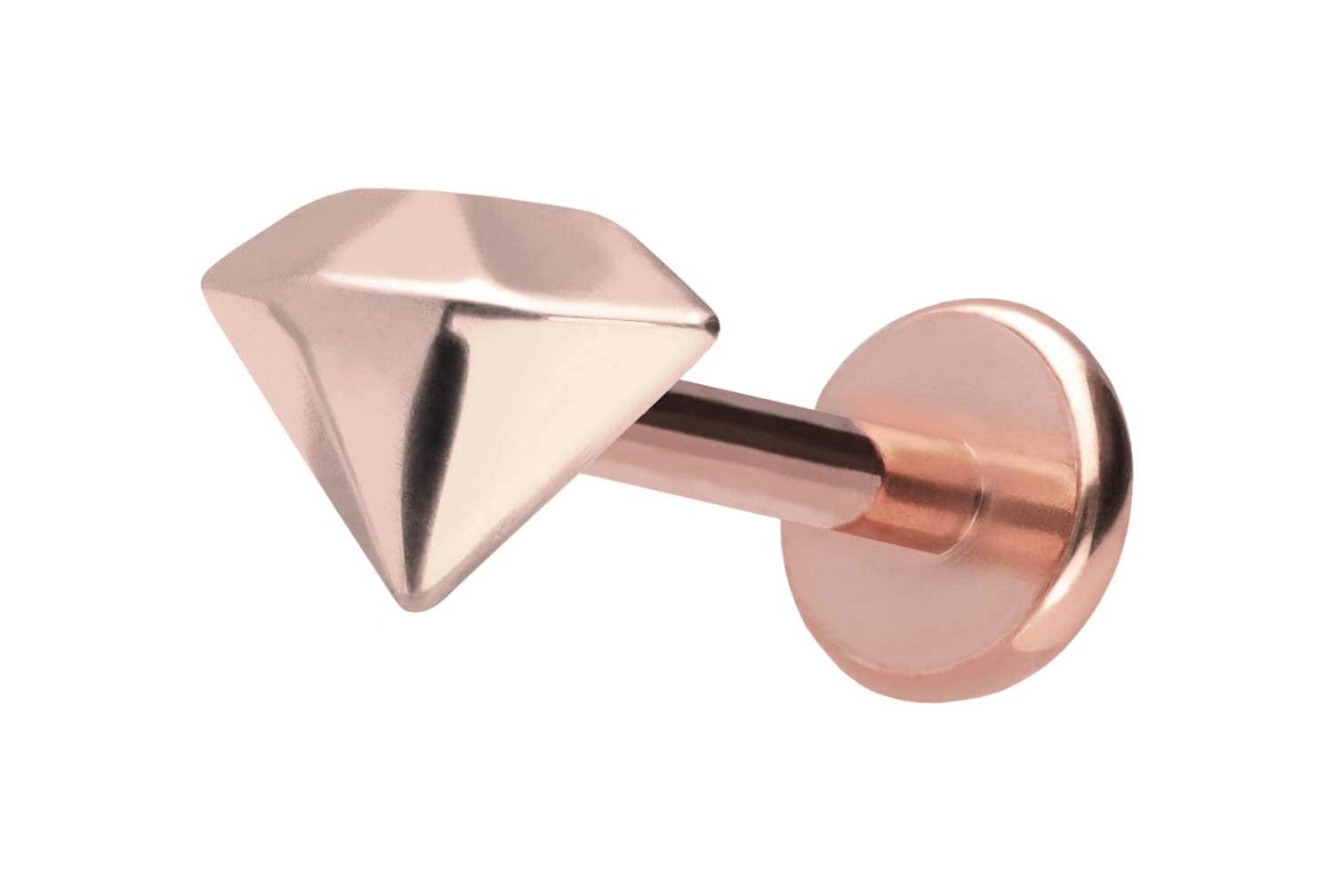 Titan Labret Piercing mit Push Fit DIAMANT